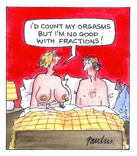 Cartoon: Fractions (medium) by Paulus tagged orgasm,bed