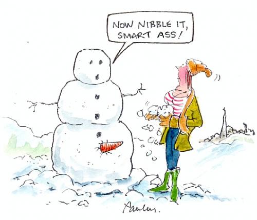 Cartoon: Nibble it (medium) by Paulus tagged snowman,
