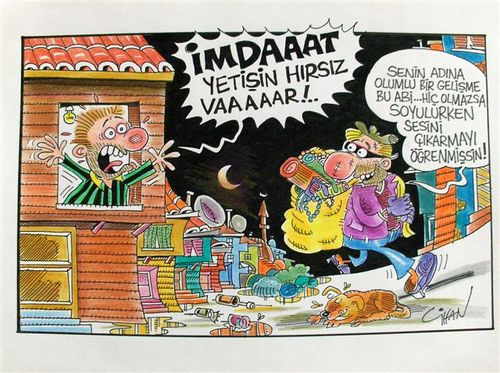 Cartoon: hirsiza tepki (medium) by cihandemirci tagged hirsiz,tepki,imdat,help,robber,cihan,demirci