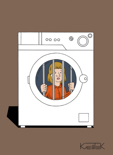 Cartoon: washing machine (medium) by Jura Karikatura tagged wife,woman