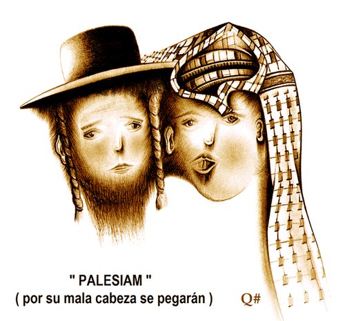 Cartoon: PALESIAM (medium) by QUIM tagged quimericas