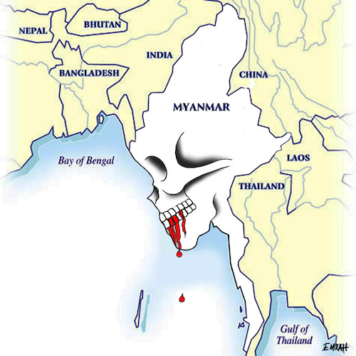 Cartoon: ARAKAN-MYANMAR (medium) by emraharikan tagged arakan,myanmar