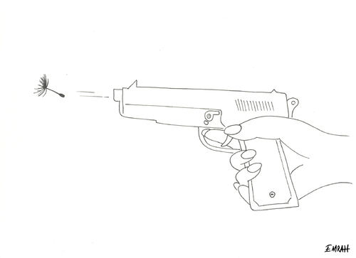 Cartoon: gun (medium) by emraharikan tagged gun