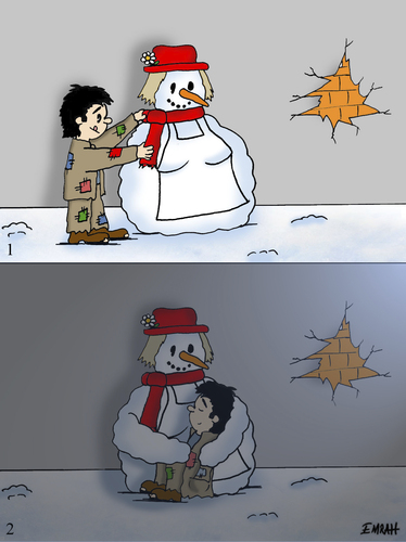 Cartoon: snow mother (medium) by emraharikan tagged mother,snow
