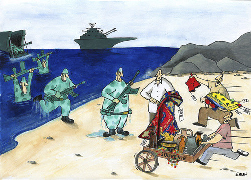 Cartoon: souvenir (medium) by emraharikan tagged souvenir,war