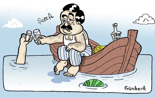 Cartoon: drunk (medium) by gunberk tagged drunk,turks,pijama