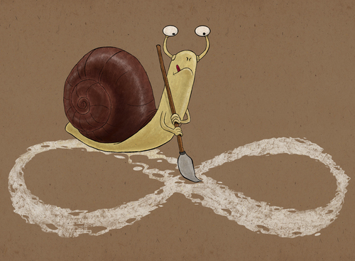 Cartoon: snail and eternity (medium) by gunberk tagged sisifos,eternity,snail