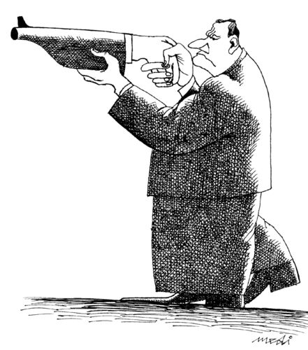 Cartoon: abuse (medium) by Medi Belortaja tagged rifle,handshake,kill,gun,hand,abuse