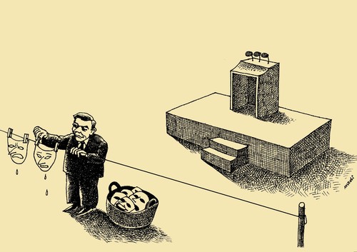 Cartoon: after elections (medium) by Medi Belortaja tagged elections,after,politician