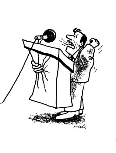 Cartoon: an angry politician (medium) by Medi Belortaja tagged speech,politician,angry,hate