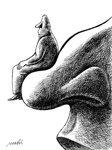 Cartoon: career (medium) by Medi Belortaja tagged armchair,nose,career