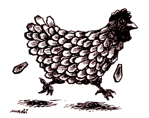 Cartoon: dangerous chicken (medium) by Medi Belortaja tagged chicken,dangerous,epidemics