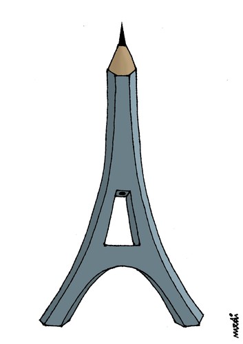 Cartoon: eiffel pencil (medium) by Medi Belortaja tagged eiffel,tour,pencil,paris,france