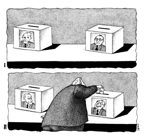 Cartoon: elections smile (medium) by Medi Belortaja tagged elections,smile,ballot,box,vote,candidats,politics