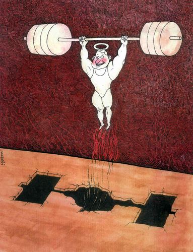 Cartoon: ghost (medium) by Medi Belortaja tagged weightlifters,humor,weightlifting,ghost
