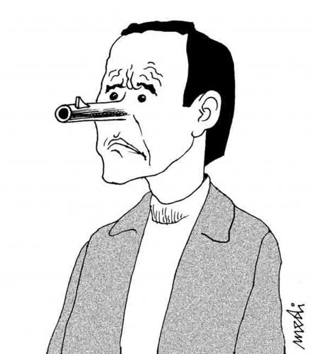 Cartoon: nose gun (medium) by Medi Belortaja tagged killer,egoism,gun,nose,murder