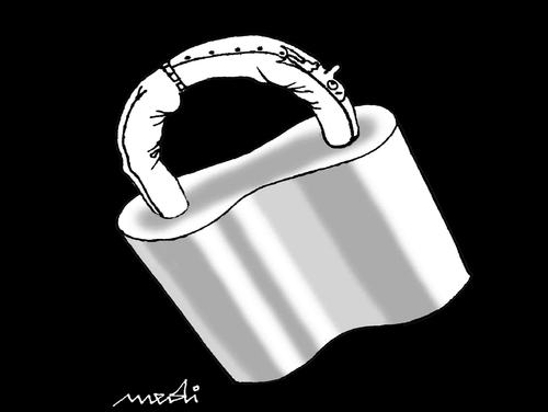 Cartoon: padlocks (medium) by Medi Belortaja tagged padlocks,man,key