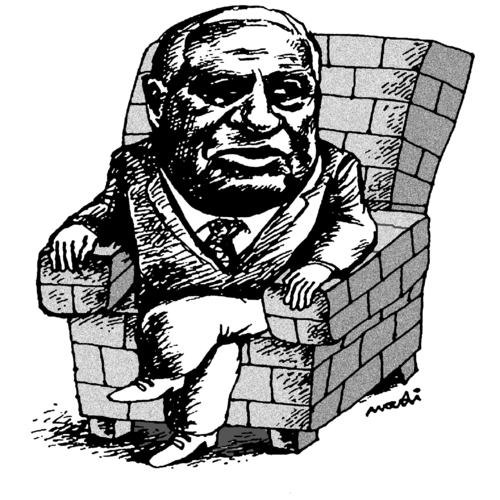Cartoon: leader to wall armchair (medium) by Medi Belortaja tagged leader,to,wall,armchair