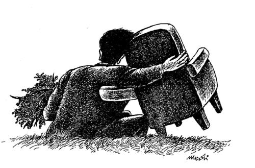 Cartoon: romantic moment (medium) by Medi Belortaja tagged power,chair,day,valentines,lovers,love,romantic