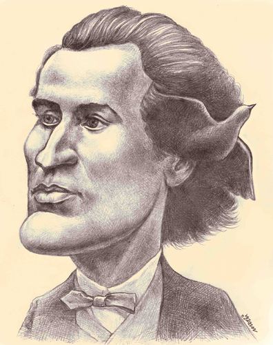 Cartoon: Mihai Eminescu (medium) by Medi Belortaja tagged eminescu,mihai,great,rumanian,poet