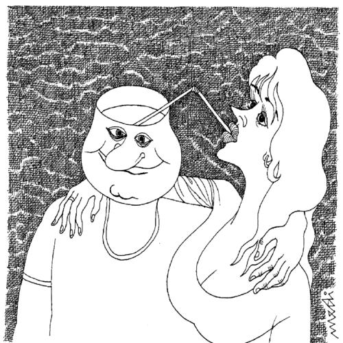 Cartoon: My husband wise (medium) by Medi Belortaja tagged love,husband,wife,lovers,mind,frsh,juice