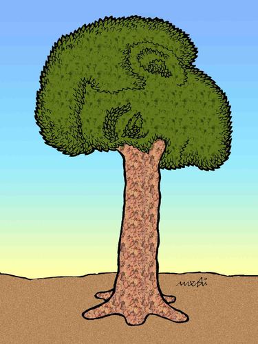 Cartoon: tree (medium) by Medi Belortaja tagged face,head,tree,nose