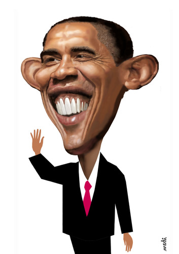 Cartoon: Obama (medium) by Medi Belortaja tagged barack,obama