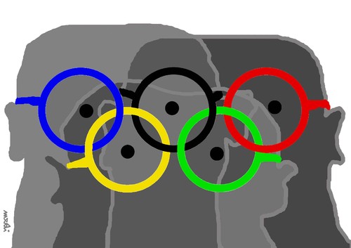 Cartoon: olympic glasses (medium) by Medi Belortaja tagged olympic,games,symbol,glasses