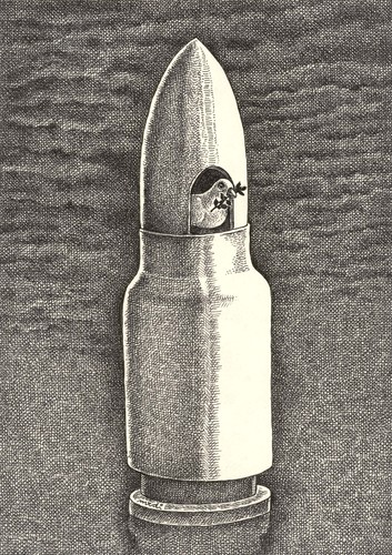 Cartoon: nest of peace (medium) by Medi Belortaja tagged bullet,war,colombo,dove,pigeon,cage,nest,confict,peace