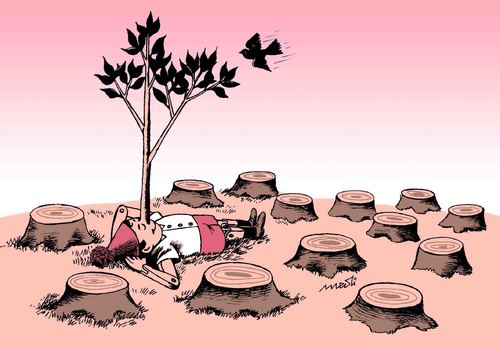 Cartoon: Pinocchio and bird (medium) by Medi Belortaja tagged humor,environment,trees,nose,bird,pinocchio