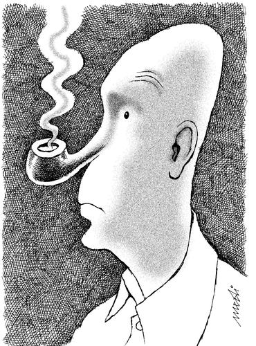 Cartoon: pipe (medium) by Medi Belortaja tagged smoke,nose,pipe