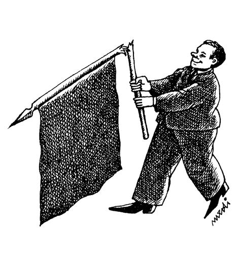 Cartoon: broken flag (medium) by Medi Belortaja tagged party,flag,broken,poltician
