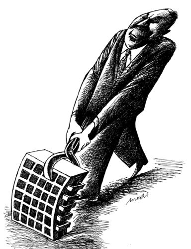 Cartoon: pulling the building (medium) by Medi Belortaja tagged pincers,building,pulling,tweak