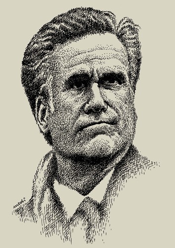 Cartoon: Mitt Romney (medium) by Medi Belortaja tagged romney,mitt,presidential,elections,usa