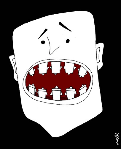 Cartoon: rounded tables scream (medium) by Medi Belortaja tagged politicians,bureaucracy,meeting,scream,table,rounded