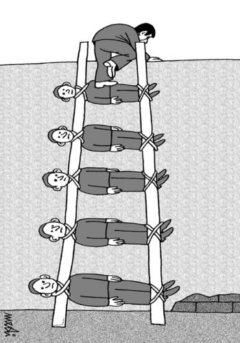 Cartoon: climbing stairs (medium) by Medi Belortaja tagged repression,dictatorship,dictator,ladder,stairs,climbing