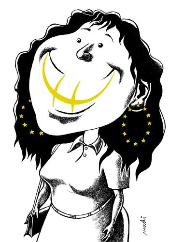Cartoon: smile (medium) by Medi Belortaja tagged europe,euro,smiling,smile,woman