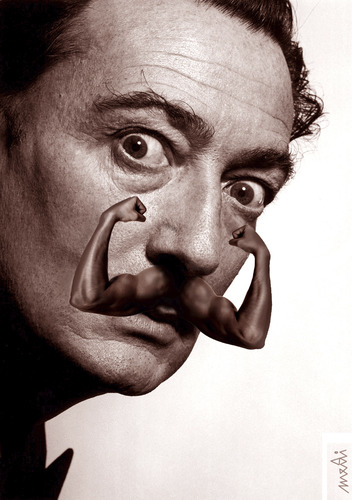 Cartoon: strong mustache (medium) by Medi Belortaja tagged dali,salvador,muscles,mustache,strong