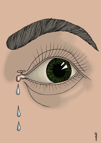 Cartoon: tap of the crying (medium) by Medi Belortaja tagged drop,tear,eye,crying,cry,tap