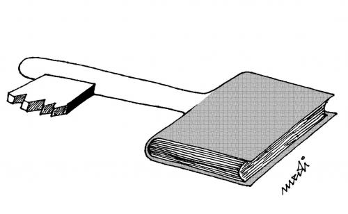 Cartoon: key book (medium) by Medi Belortaja tagged book,key,education
