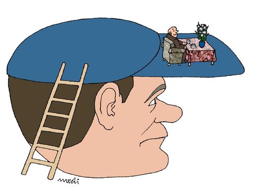 Cartoon: worker and master (medium) by Medi Belortaja tagged relax,hat,shelter,master,worker