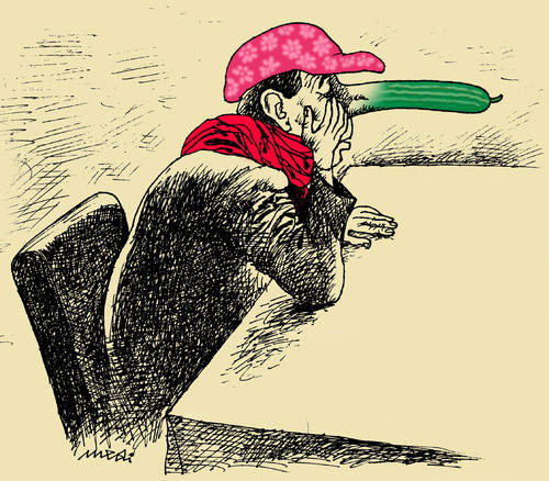 Cartoon: Senf thinking about GURKEN (medium) by Medi Belortaja tagged cucumba,about,thinking,senf