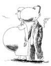 Cartoon: pregnant woman (small) by Medi Belortaja tagged pregnant,woman,nose,husband,wife,humor
