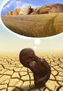 Cartoon: african dream (small) by Medi Belortaja tagged african dream africa hunger cracked area plant wheat bread poverty