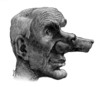 Cartoon: aggressive nose (small) by Medi Belortaja tagged aggressive,nose,man,face,dog,wolf,egoism