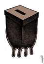 Cartoon: ballot breast box (small) by Medi Belortaja tagged ballot,box,elections,breast,manipulation,mp,milk,politics,politicians