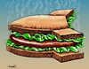 Cartoon: sandwich (small) by Medi Belortaja tagged sandwich military bomb poverty meat war