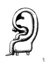 Cartoon: complicated ear (small) by Medi Belortaja tagged complicated,ear
