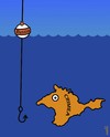 Cartoon: Crimea fishing (small) by Medi Belortaja tagged crimea,ukraine,fish,fishing,putin,military,democracy,politicians