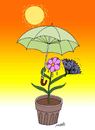 Cartoon: global warming (small) by Medi Belortaja tagged global,warming,flowe,flowerpot,umbrella